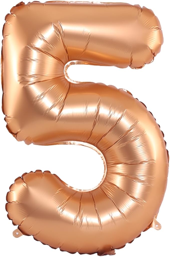 YPSelected 32 Inch Large Foil Helium Number Balloon Birthday Wedding Party 0-9 (Orange, 5)