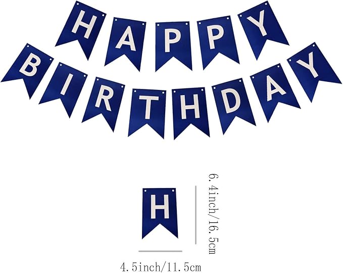 Blue Happy Birthday Banner Birthday Banner Decoration DIY Party Decoration