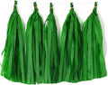 Tissue Paper Tassels Garland Banner Table Decor Party Banner Wedding Birthday Baby Shower Nursery Party Decorations Supplies (20, Green)