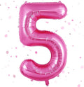 Pink Number Balloons, Large Hot pink Number 5 Balloon 40 Inch Pink 5 Balloon for Men Women Boys Girls 5th Birthday Party Decoration