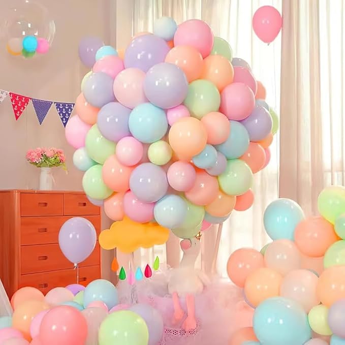 400Pcs Pastel Balloons,10 inch Pastel Latex Party Balloons Assorted Colors - Round Helium Macaron Balloons for Birthday Baby Shower Wedding Decorations