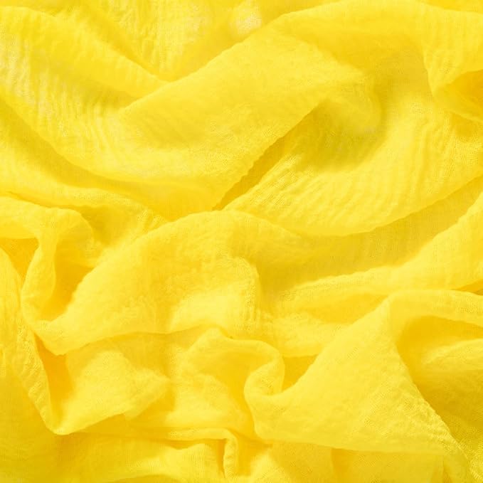 Socomi 6pcs Yellow Cheesecloth Table Runner Easter Spring Gauze 120 Inch Rustic Boho Cheese Cloth Runner for Wedding Party Baby Bridal Shower Centerpiece Decoration Holiday Home Decorations