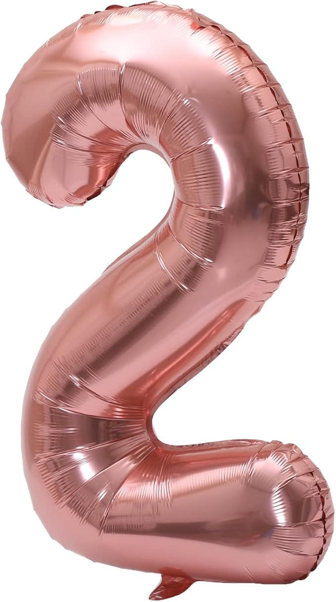 YPSelected 32 Inch Large Foil Helium Number Balloon Birthday Wedding Party 0-9 (Rose Gold, 2)