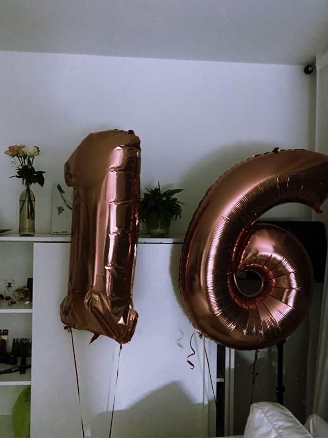 40 Inch Dark Brown Mylar Foil Number 6 Birthday Balloon, Digital Balloons for 6 16 Boy Girl Party Decorations Supplies, Coffee Brown Big Helium Balloon Numbers for 26 36 46 60 Men Women Anniversary