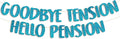 Pre-Strung Goodbye Tension Hello Pension Teal Glitter Banner - Funny Retirement Decorations for Men and Women - Retirement Party Supplies and Gifts