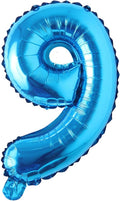 Blue 28 inch Letter Balloons Alphabet Number Balloons Foil Mylar Party Wedding Bachelorette Birthday Bridal Baby Shower Graduation Anniversary Celebration Decoration (Can not Float) (28 inch Blue 9)
