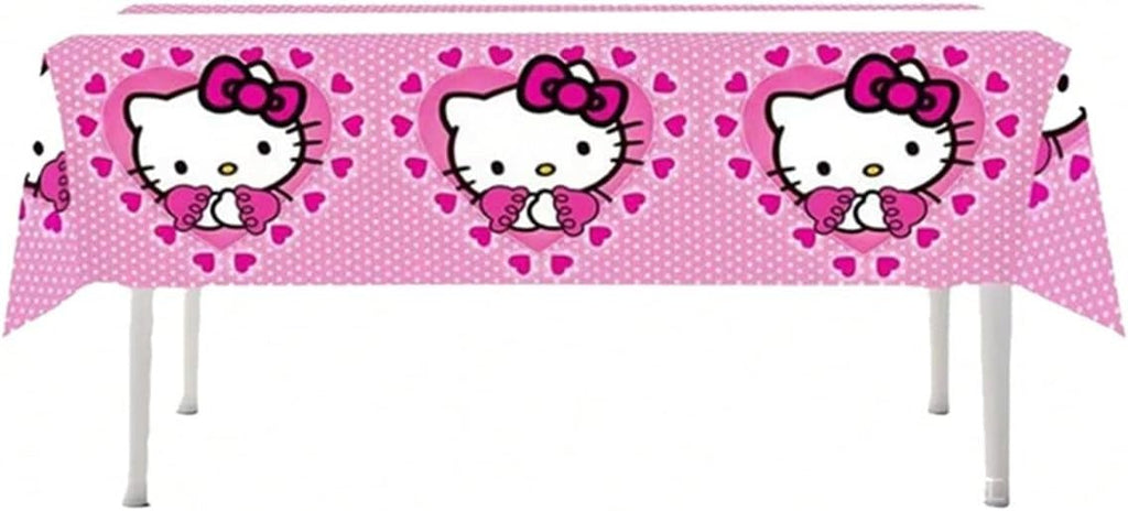 41 pcs Pink Cat Party Decoration Hello Cat Pink Kite Including 1pc Tablecover 20 pcs 7 inches Plates and 20 pcs 6.5 inches Napkins Cat Theme Birthday Party Decoration Favor Sets (Rainbow 41)