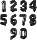 10 pcs 16inch Number Black Mylar Balloons, 0~9 Black Foil Balloons for Birthday Wedding Party Decorations Number Balloons