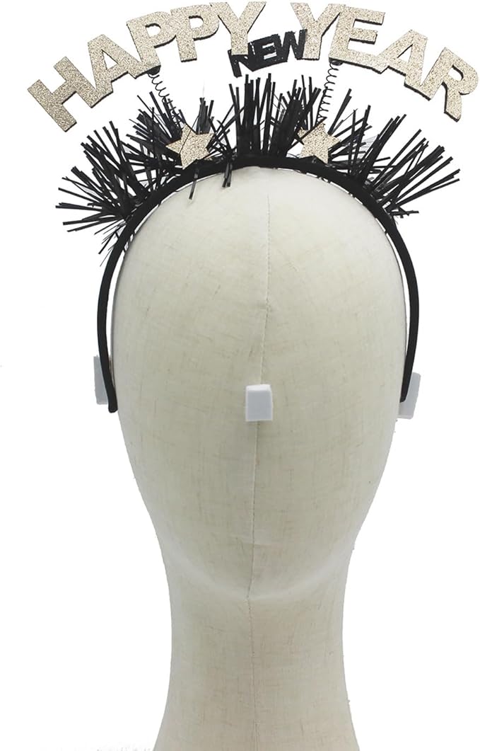 BinaryABC Happy New Year Headband Tiara,New Year Eve Hair Accessories,2026 New Years Party Favors Supplies
