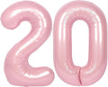 SUWEN 40 Inch Pink Large 20 Number Balloons Big Foil Helium Number Balloons 0-9 Jumbo Happy 20th Mylar Birthday Party Decorations for Women Anniversary Party Supplies