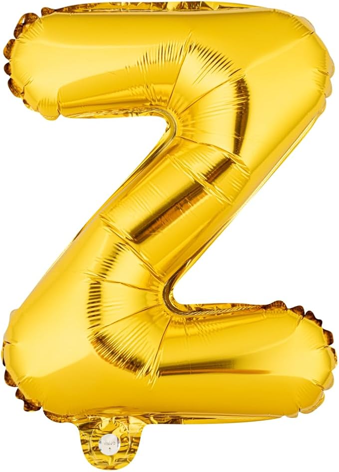 Restaurantware-Balloonify 16 Inch Letter Balloon, 1 Alphabet Party Balloon - Letter Z, Self-Sealing, Gold Foil Mylar Finish, Hanging Loop, Decoration For Birthday, Wedding, Or Graduation