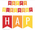 Andaz Press Hanging Pennant Banner Party Decorations, Rainbow Red Orange Yellow, Happy Birthday, 1-Pack, Approx. 5-Feet