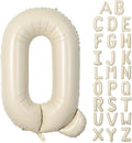 Cream Q Letter Balloons,40 Inch Letter Q Balloon Beige,Helium Custom Letter Balloon for Birthday Anniversary Party Decorations