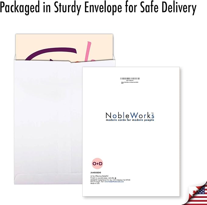 NobleWorks - Big Funny Birthday Greeting Card 8.5 x 11 Inch with Envelope (1 Pack) Oversize Jumbo Bday Eff Yeah! J6405BDG