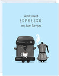 ALY LOU Mothers Day Card Anniversary Birthday for Mom Dad Wife Husband Girlfriend Boyfriend Stepmom Aunt Parents – Cute Funny Punny Greeting Card for Fathers Day – Blank Inside (Espresso My Love)