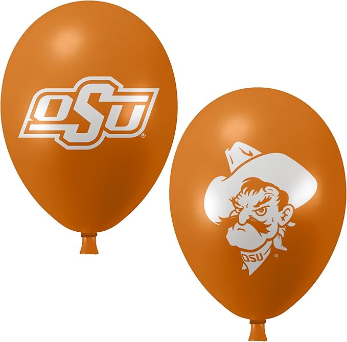 Oklahoma State Cowboys Balloons 10 Pack 11" Official Licensed Logos, Helium Quality Latex Balloons, Perfect for College Football Team Celebration, Decorated Front and Back by Westrick