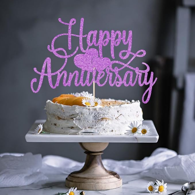 Kaoenla Happy Anniversary Cake Topper - Company Anniversary,Wedding Wedding Anniversary,Birthday Party Selected Decoration Supplies