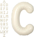 SUWEN 40 Inch Cream Large C Letter Balloons Big Foil Helium Letter Balloons A-Z Jumbo Mylar Happy Birthday Party Decorations for Girl Anniversary Party Supplies
