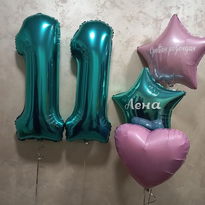 Teal Number 0 Balloon 40 Inch, 0 Balloon Numberfor 10th 20th 30th 40th 50th 60th Birthday Decorations, Teal Party Supplies for Men Women