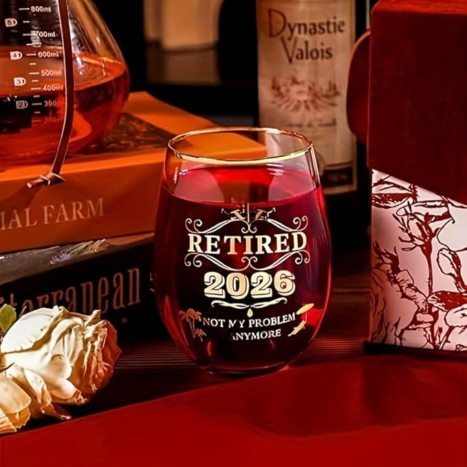 Great Retirement Gift for Women & Men 2026 !Coworker Leaving Gifts,Retirement Decorations, Farewell Goodbye Gifts For Coworkers - Stemless Wine glass