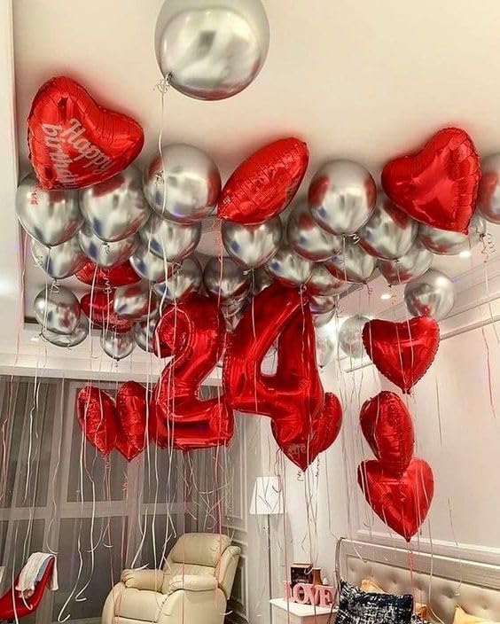 13 Balloon Number, Red Number 13th 31th Birthday Balloons 40 Inch, 13 or 31 Years Old Red Birthday Decorations for Boys Girls, 13th Anniversary Decorations