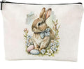GRITOSE Happy Easter Small Makeup Bag Women Girls Cosmetic Bag Party Gift with Funny Bunny desigsn Easter Accessories for Lovers Mother Friend Student Travel Pouch with Zipper