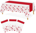 Hxezoc 3 Pack Valentines Day Tablecloths, 54 x 108 Inch Disposable Heart Plastic Table Cover for Girls Kids Valentines Birthday Baby Shower Party Decorations Outdoor Indoor Party Supplies