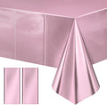 2 pcs Light Pink Tablecloth Plastic -Stunning Metallic Matte Finish, 40" x 108" Baby Shower Pink Table Cloth, Perfect for Valentine's Day Princess Girls Birthday Party Wedding Christmas Decorations