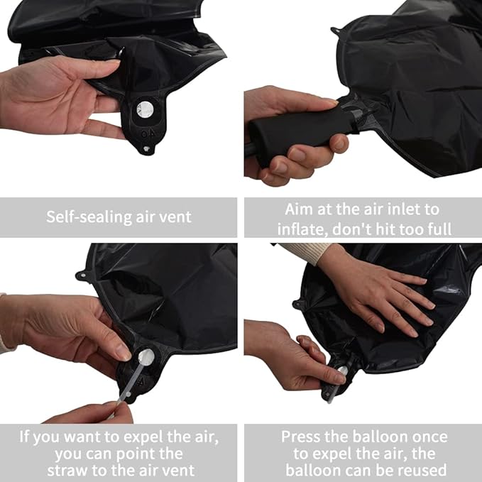 TONIFUL 40 Inch Large Black C Letter Balloon - Jumbo Helium Foil Mylar Big Alphabet for 2026 New Year Eve Graduation Wedding Baby Shower Birthday Party Anniversary Supplies Decorations