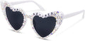 Retirement Party Decorations - Retirement Glasses for Women, White Heart Happy Retirement Eyeglasses Party Supplies, Funny Farewell Retired Party Sunglasses Photo Props Decor