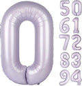 Lilac Number Balloon 40 Inch, 0 Number Balloons, 10 20 30 40 50 Numbers Balloon Birthday Decorations, Lavender Party Supplies for Women