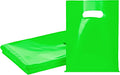 Green 100 PCS Small Gift Bags, 6"x8" Goodie Party Favor Bags with Handle, Treat Retail Pouches for Kids Birthday, Christmas, Small Business