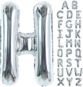 TONIFUL 40 Inch Large Silver Letter H Balloons, Foil Mylar Big Letter Balloons for 2026 New Year Eve Graduation Wedding Baby Shower Birthday Party Anniversary Supplies Decorations