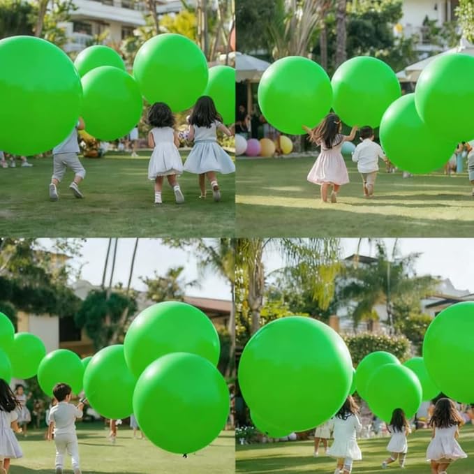 50 Pcs Giant Green Latex Balloon Kit - Mixed Sizes 18", 24", 36" for St. Patrick’s Day, Christmas, Earth Day, Baby Shower, Spring/Summer Outdoor Party & Events