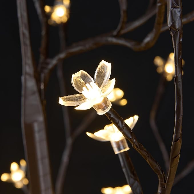 Lightshare 5FT 128L Lighted Cherry Blossom Tree, Warm White, Decorate Home Garden, Spring, Summer, Wedding, Birthday, Christmas Holiday, Party, for Indoor and Outdoor Use