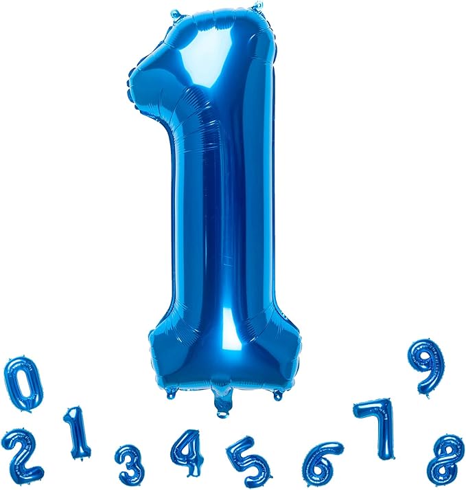 32 Inch Blue Number 1 Balloons Foil Ballon Digital Birthday Party Decoration Supplies (blue Number 1 Balloon)