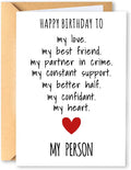 KINGNAME Funny Birthday Card for Him, Romantic Card for Boyfriend Husband, Cute Sexy Gift Message, Anniversary Humor Greeting Card (My Person)