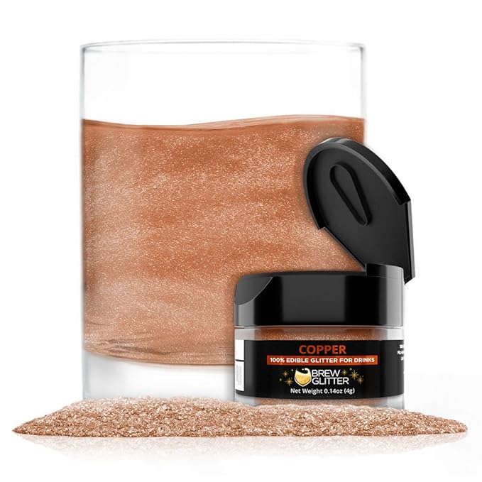 Brew Glitter Edible Glitter for Drinks, Cocktails, Beer, Garnish & Beverages (Copper, 4 Grams)