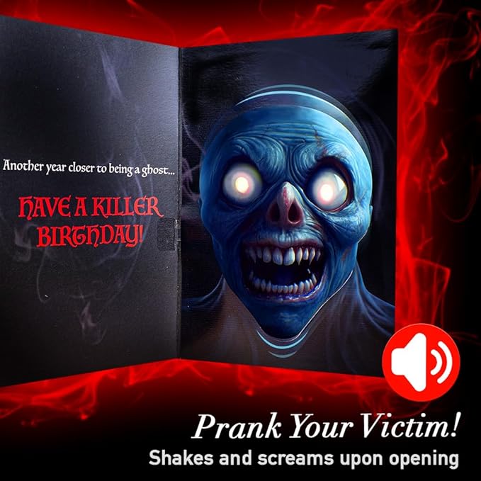Joyadora Scary Prank Birthday Card - Funny Birthday Cards for Men and Women, Funny Cards, Joker Greeting Cards, Prank Card