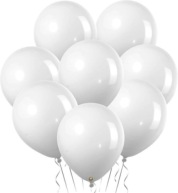 AFTERLOON® Biodegradable Mini Balloons 100 pcs White 5 Inch, Matte Color Thickened Extra Strong Latex Helium Float, Baby Shower Gender Reveal Garland Arch Wedding Birthday Party Decorations