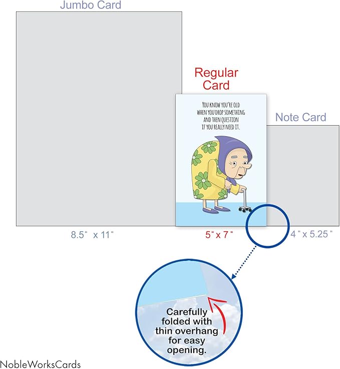 NobleWorks - 1 Awesome Birthday Greeting Card - Cartoon Art, Happy Funny Bday Note - Drop Something C2338BDG