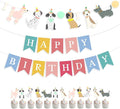 Dog Themed Happy Birthday Banner 12PCS Pet Dog Cupcake Toppers Baby Shower Party Supplies (Banner+Cupcake Toppers)