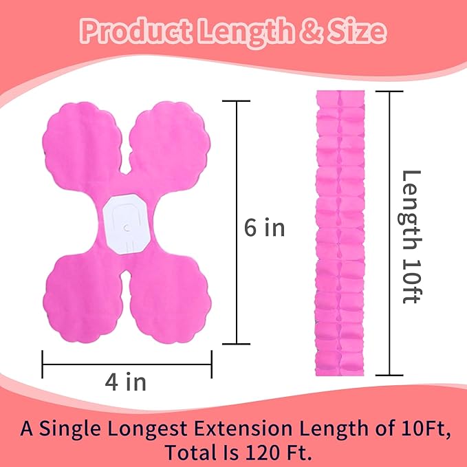 Pink Birthday Party Decorations Garland - Princess Peach Four Leaf Clover Streamers Banner Hanging Paper Backdrop Decor for Women Girl Baby Shower Bachelorette Wedding Bridal Engagement Garsellen