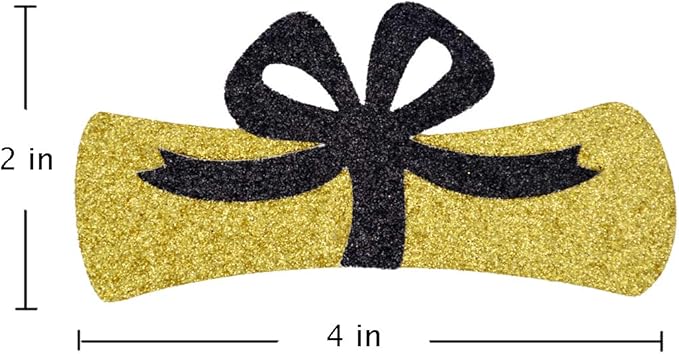 Qttier Diploma Confetti, 12pcs 4 inches Graduation Centerpeices Congrats Grad Party Decorations Graduation Table Decor Class of 2026 High School College Grad Party Supplies (Gold & Black)