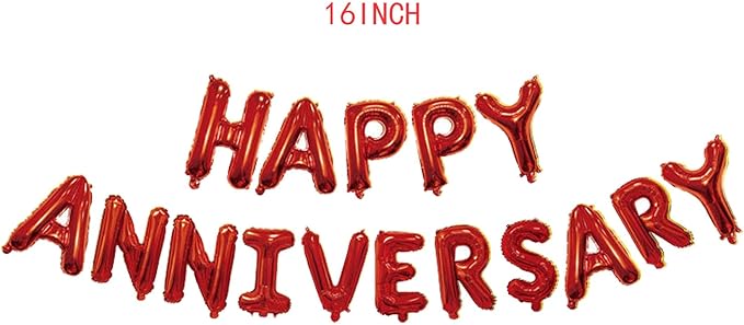 Anniversary Balloons Happy Anniversary Balloon Combination Happy Party Decoration Wedding Decoration (Red suit)