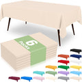 misaya 6 Packs Disposable Plastic Table Cloth, 54 x 108 Inch Waterproof Rectangle Tablecloth, Leakproof & Sturdy Decorative Table Covers for Easter, Picnic, Party and Outdoor, Ivory
