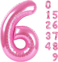 Number 6 Balloon 40 Inch, 6 7 Six Seven Birthday Decorations, 6th Birthday Balloon for Boy Girl, Pink 16 60 61 65 Numbers Balloons Party Wedding Events Decorations