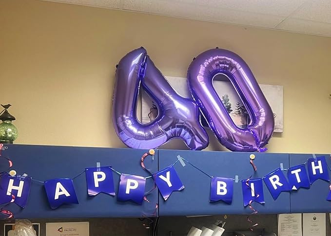 40 Inch Large Numbers Balloon, 4 Purple Ballon for 4th 14 40 44 Birthday Party, Balloon 4 Number for Graduations Wedding Supplies