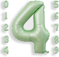 AULE 40 Inch Large 4 Balloon Numbers Sage Green, Big Foil Number Balloons, Giant Helium Happy Birthday Party Decorations for Man and Women, Huge Mylar Anniversary Party Supplies