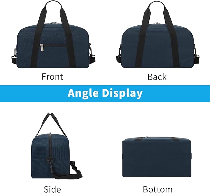 Apenze Small Gym Bag 14 inch lightweight Carry On Mini Duffel Bag for Travel Sport - Navy Blue